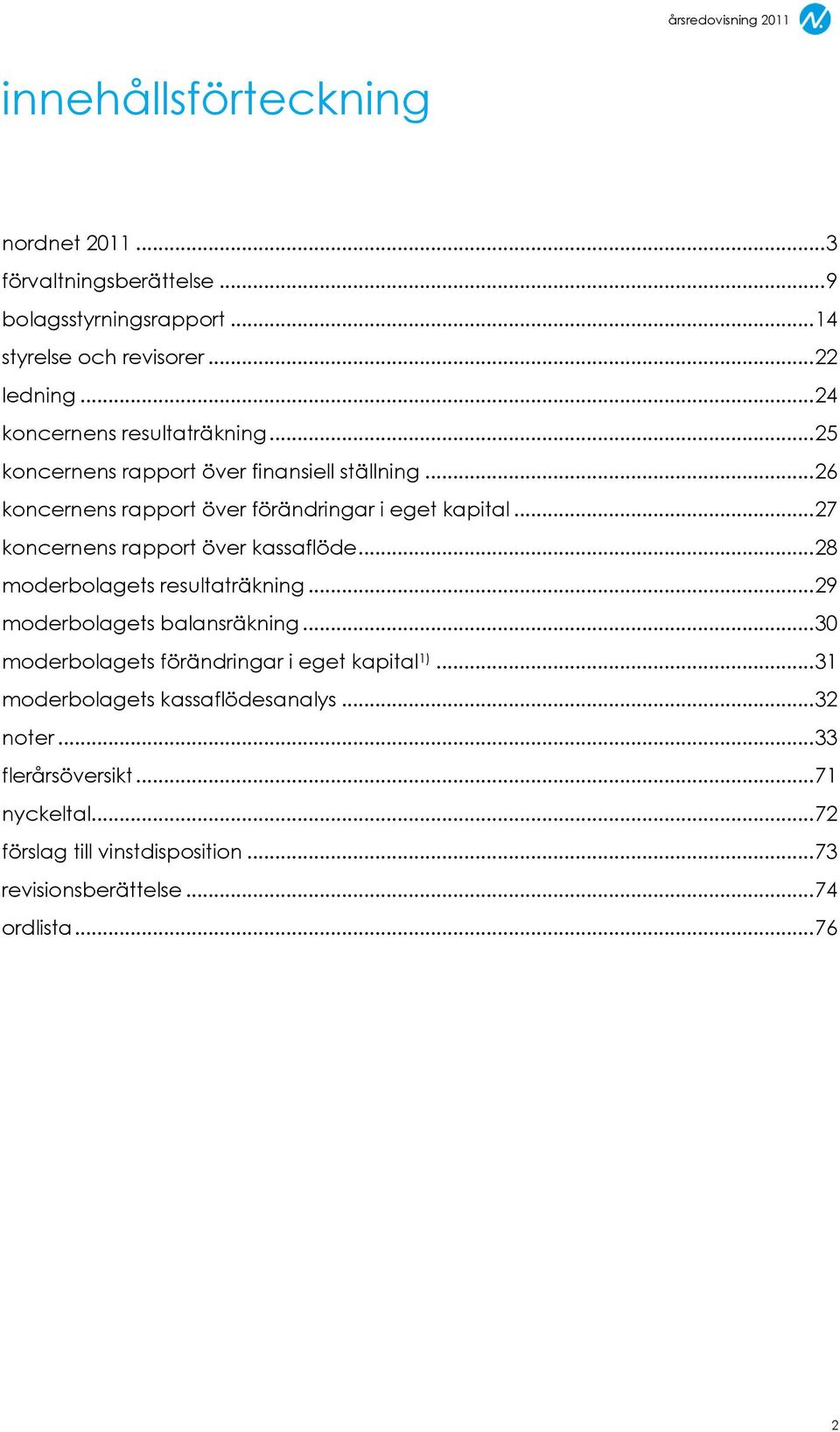 .. 27 koncernens rapport över kassaflöde... 28 moderbolagets resultaträkning... 29 moderbolagets balansräkning.