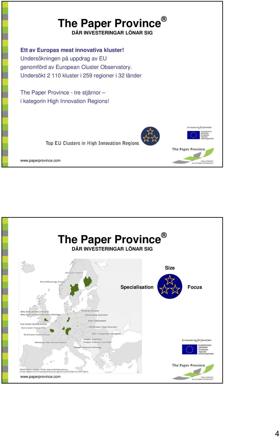 Undersökt 2 110 kluster i 259 regioner i 32 länder The Paper Province - tre