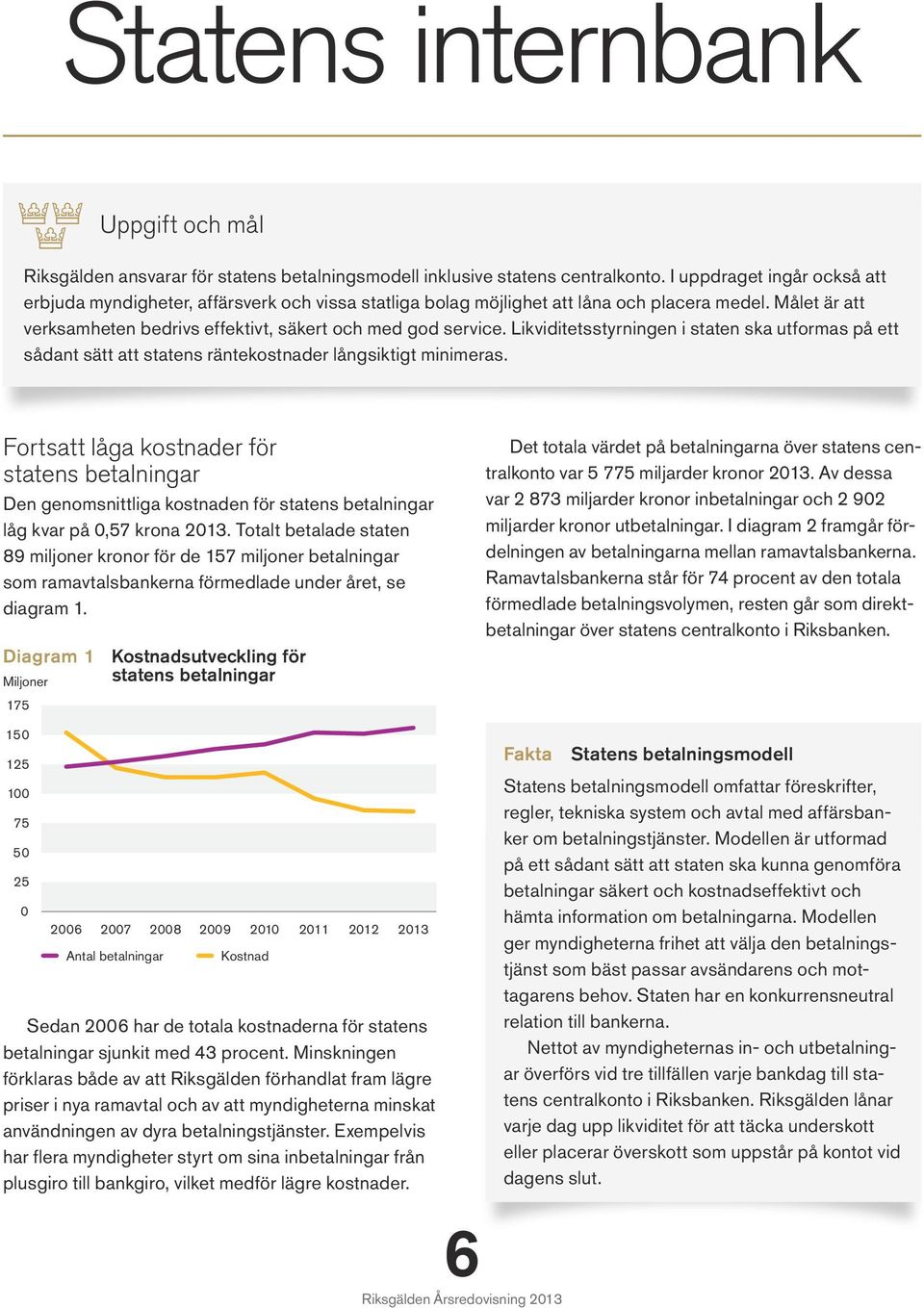 Likviditetsstyrningen i staten ska utformas på ett sådant sätt att statens räntekostnader långsiktigt minimeras.