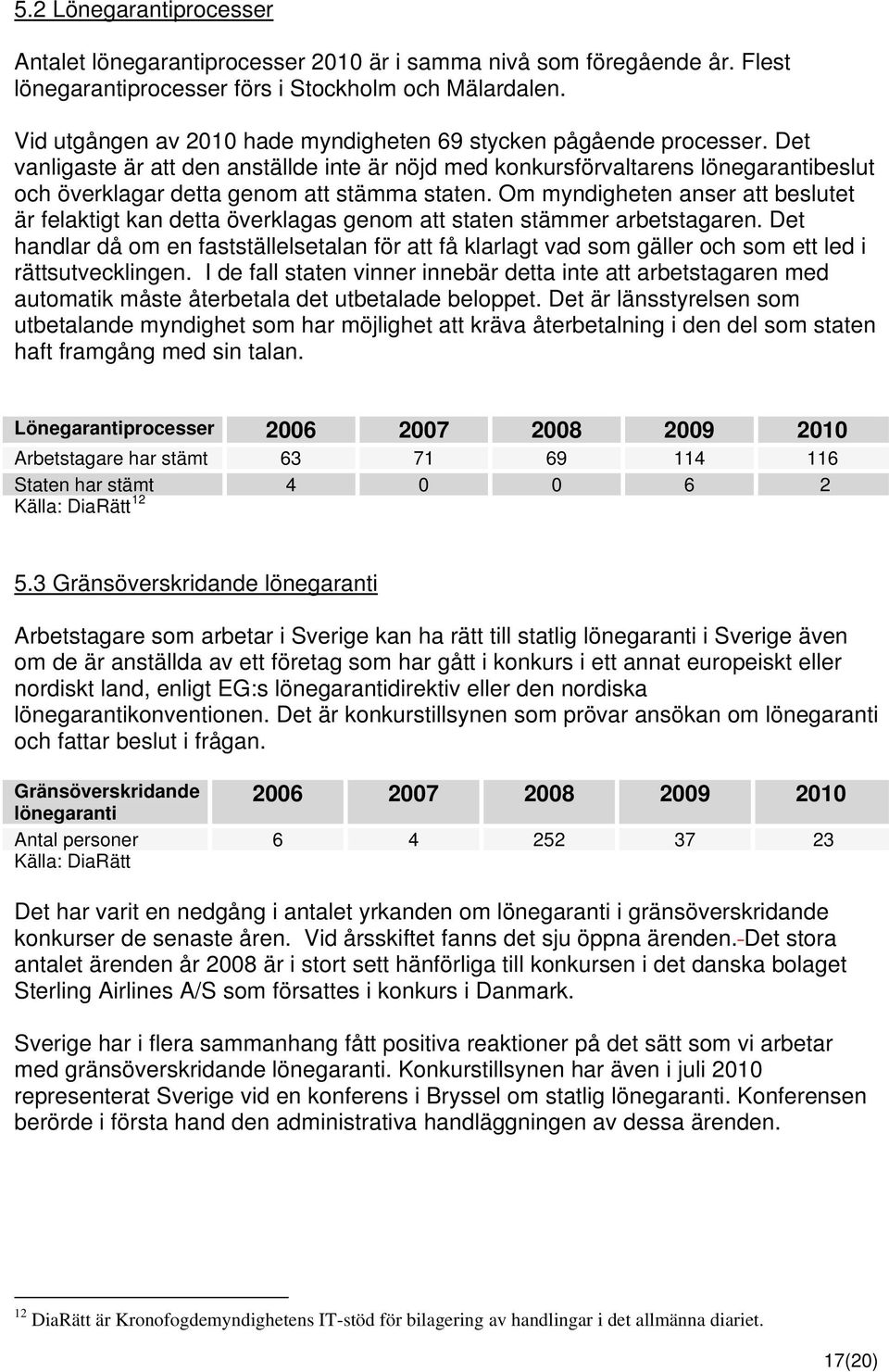 Det vanligaste är att den anställde inte är nöjd med konkursförvaltarens lönegarantibeslut och överklagar detta genom att stämma staten.