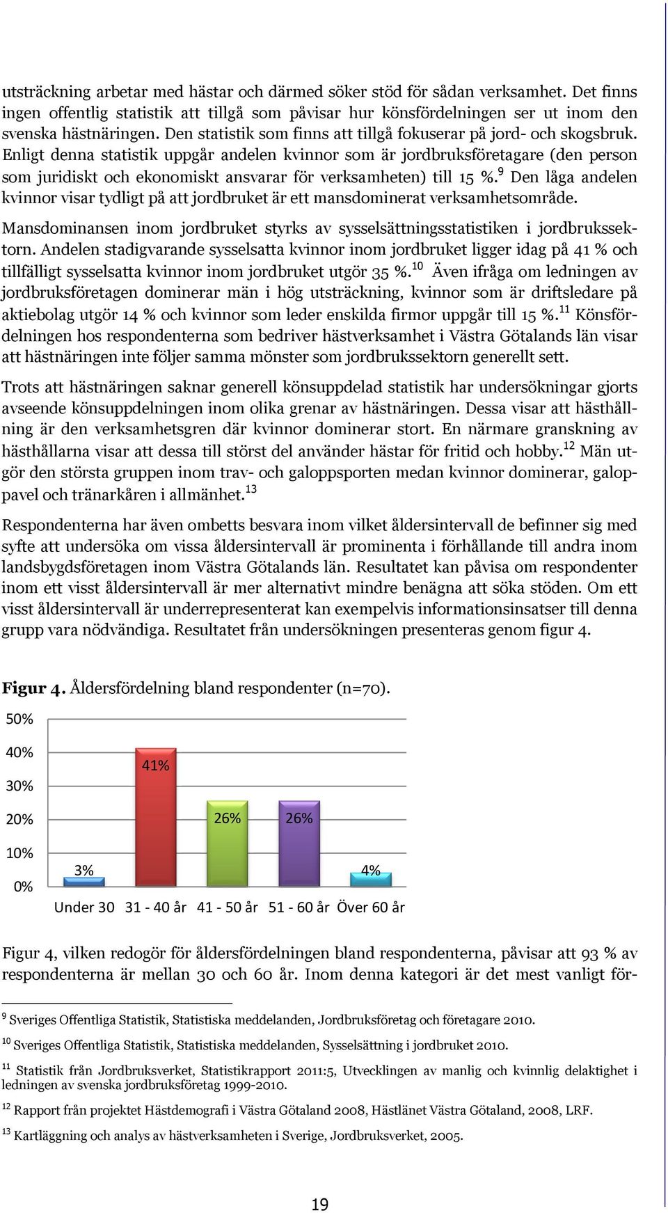 Enligt denna statistik uppgår andelen kvinnor som är jordbruksföretagare (den person som juridiskt och ekonomiskt ansvarar för verksamheten) till 15 %.