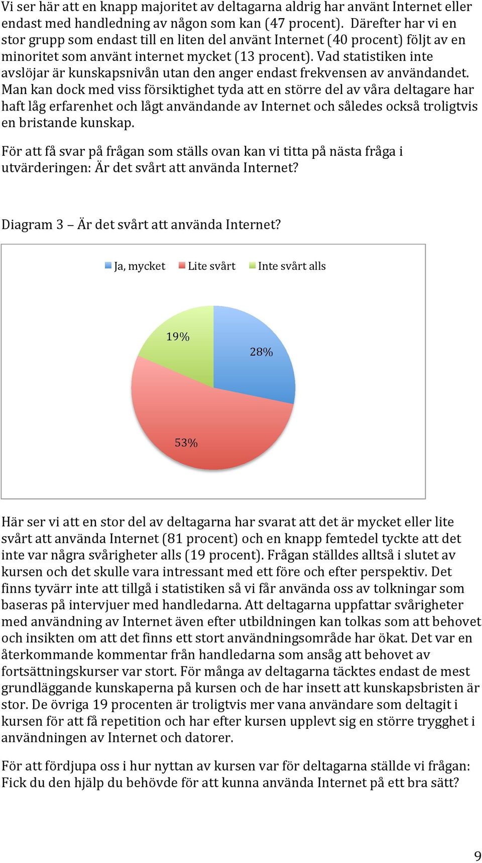 Vad statistiken inte avslöjar är kunskapsnivån utan den anger endast frekvensen av användandet.