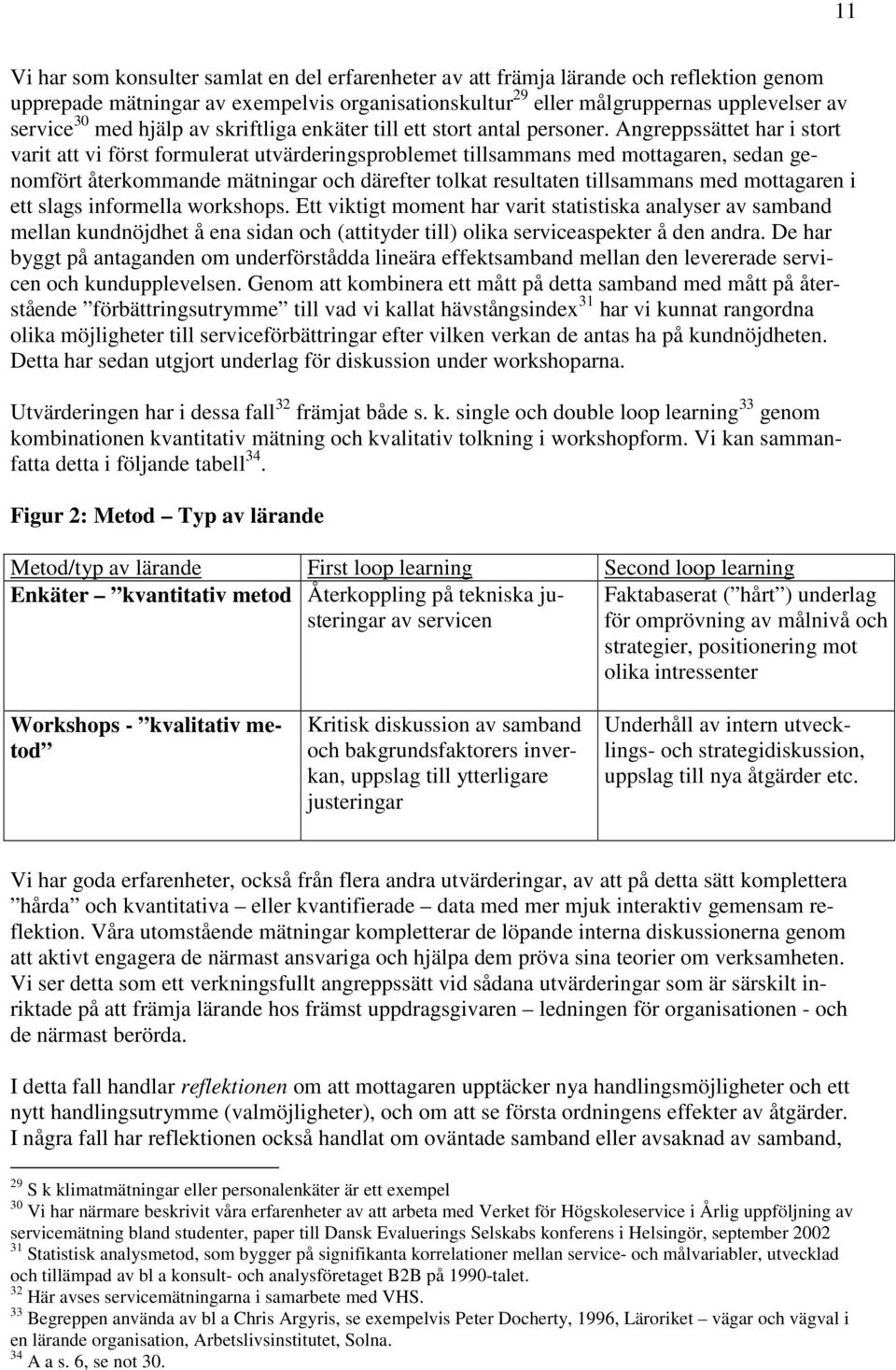 Angreppssättet har i stort varit att vi först formulerat utvärderingsproblemet tillsammans med mottagaren, sedan genomfört återkommande mätningar och därefter tolkat resultaten tillsammans med