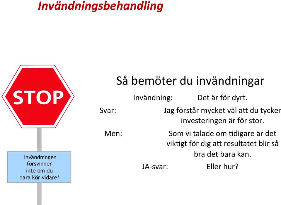 Jag förstår mycket väl ag du tycker investeringen är för stor.