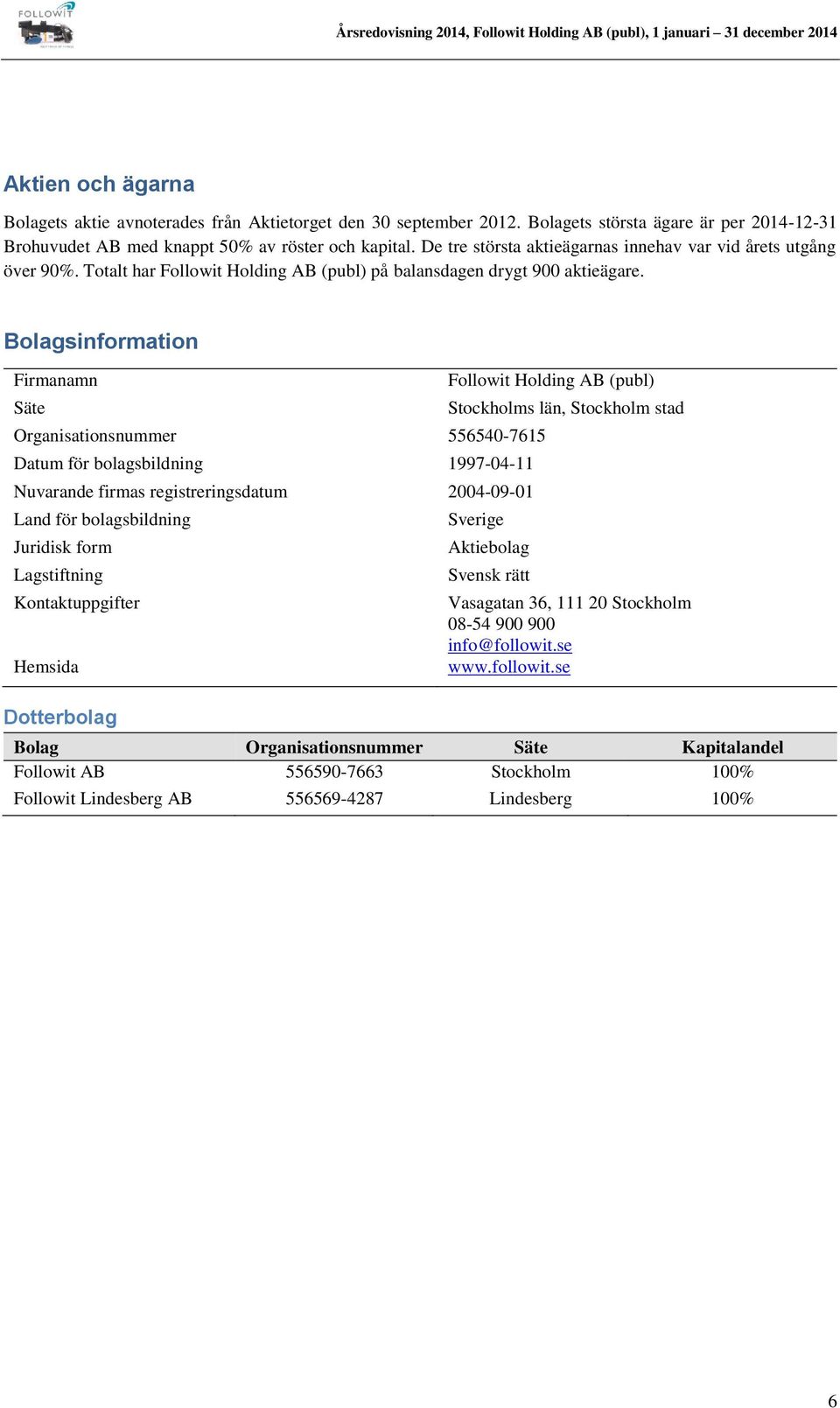 Bolagsinformation Firmanamn Säte Organisationsnummer 556540-7615 Datum för bolagsbildning 1997-04-11 Nuvarande firmas registreringsdatum 2004-09-01 Land för bolagsbildning Juridisk form Lagstiftning