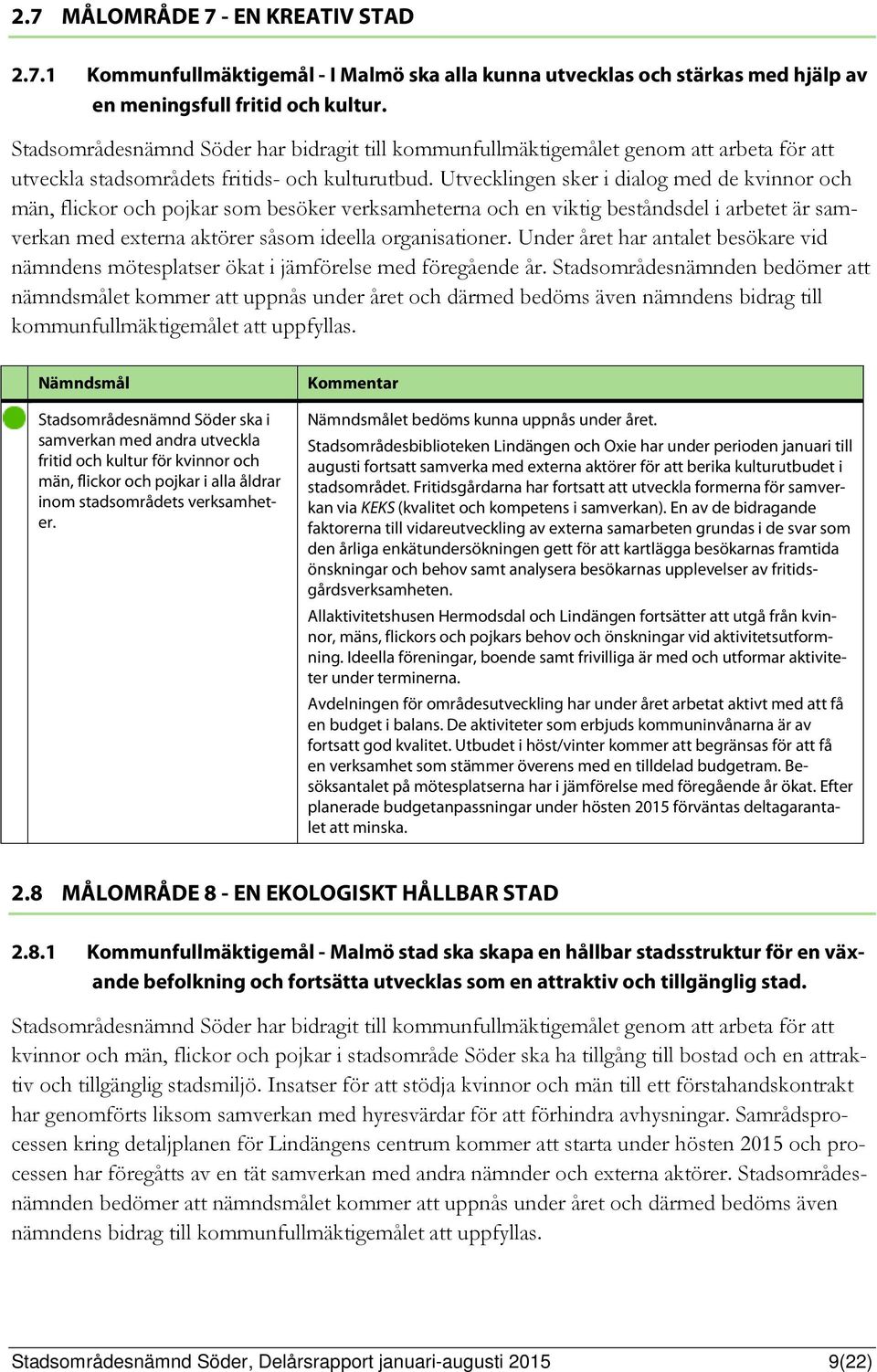 Utvecklingen sker i dialog med de kvinnor och män, flickor och pojkar som besöker verksamheterna och en viktig beståndsdel i arbetet är samverkan med externa aktörer såsom ideella organisationer.