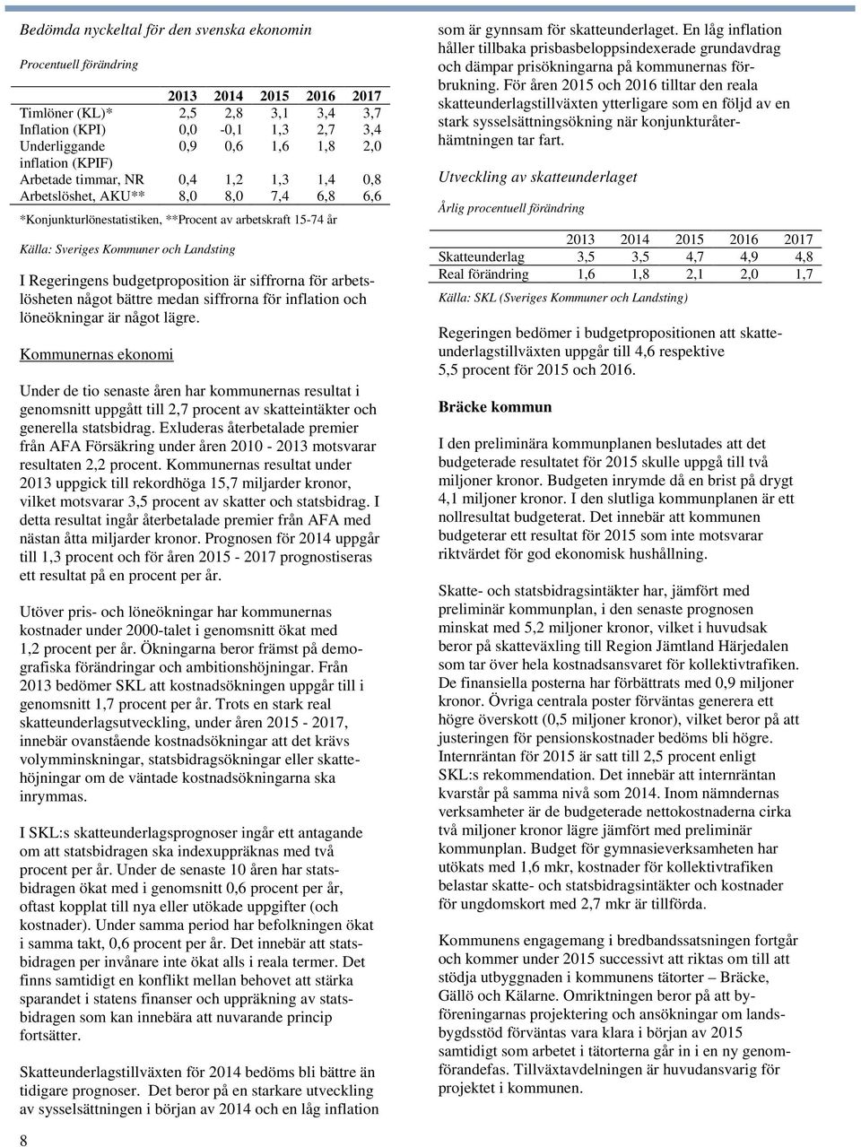 budgetproposition är siffrorna för arbetslösheten något bättre medan siffrorna för inflation och löneökningar är något lägre.