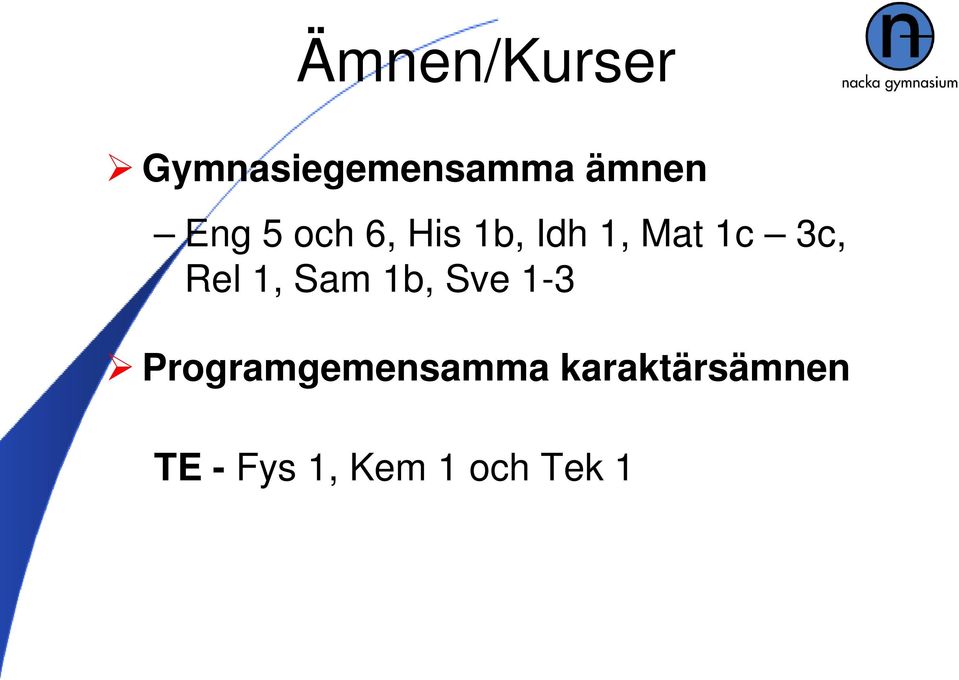 Rel 1, Sam 1b, Sve 1-3