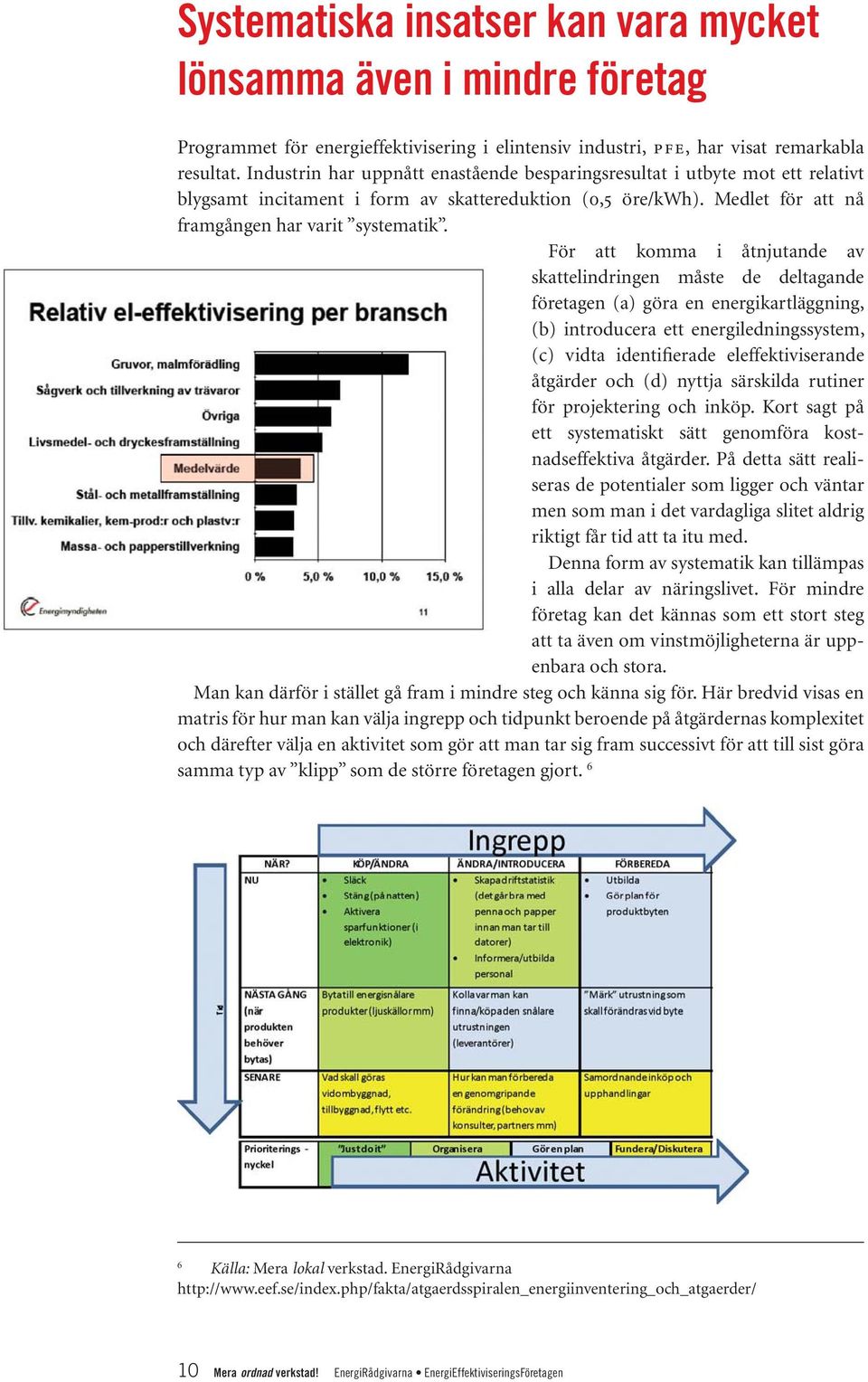 För att komma i åtnjutande av skattelindringen måste de deltagande företagen (a) göra en energikartläggning, (b) introducera ett energiledningssystem, (c) vidta identifierade eleffektiviserande