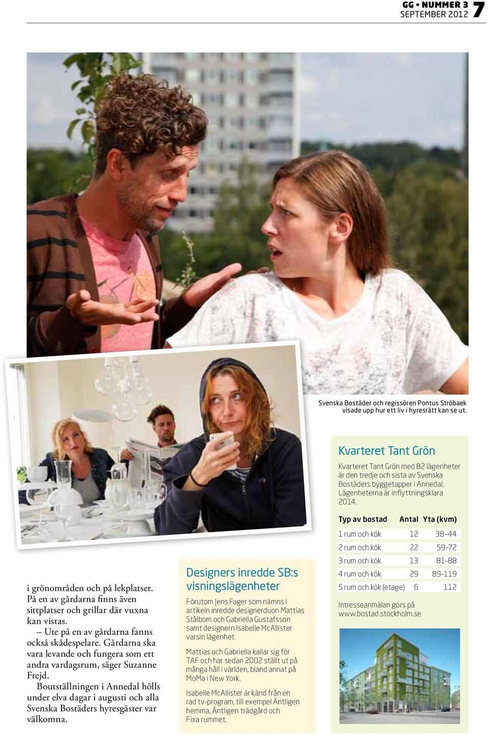 Gårdarna ska vara levande och fungera som ett andra vardagsrum, säger Suzanne Frejd. Boutställningen i Annedal hölls under elva dagar i augusti och alla Svenska Bostäders hyresgäster var välkomna.