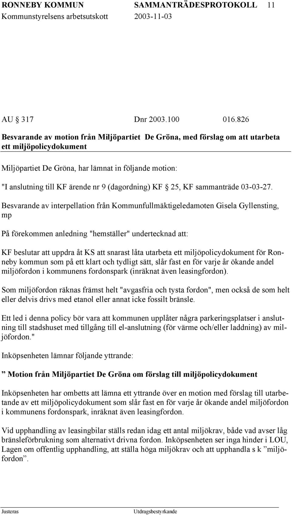 (dagordning) KF 25, KF sammanträde 03-03-27.