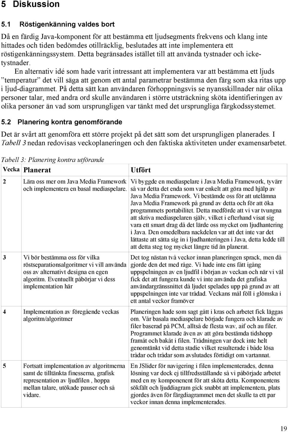 röstigenkänningssystem. Detta begränsades istället till att använda tystnader och icketystnader.