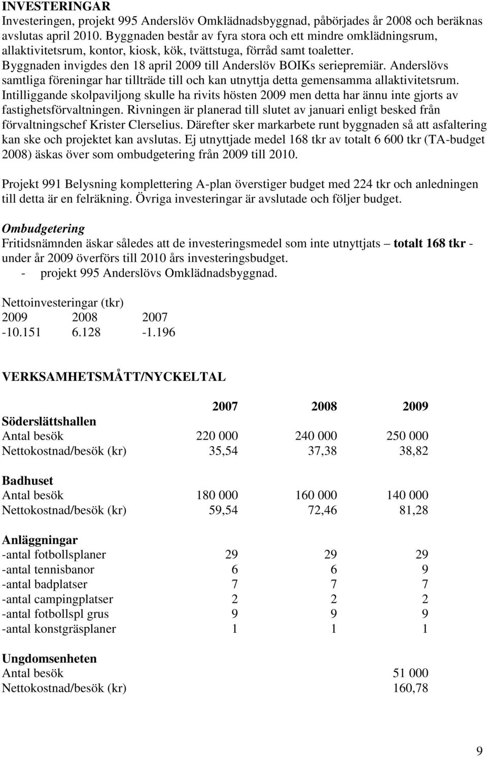 Byggnaden invigdes den 18 april 2009 till Anderslöv BOIKs seriepremiär. Anderslövs samtliga föreningar har tillträde till och kan utnyttja detta gemensamma allaktivitetsrum.