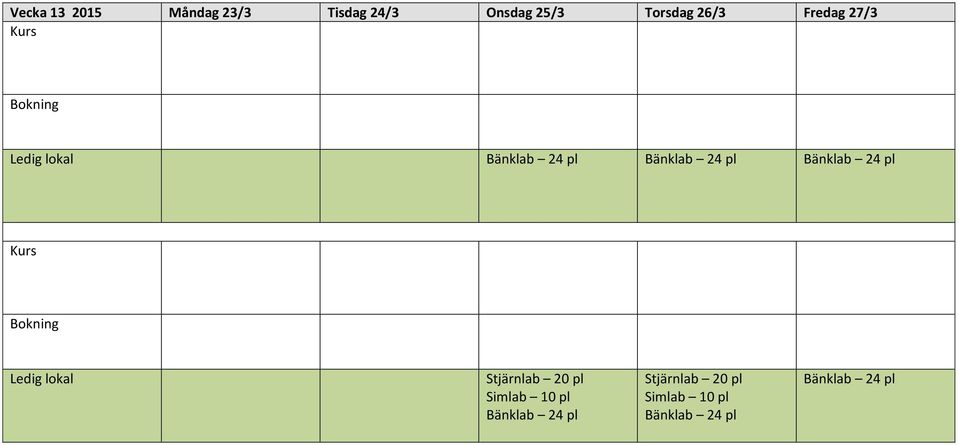 24/3 Onsdag 25/3