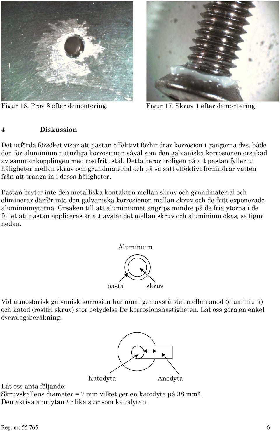 Detta beror troligen på att pastan fyller ut håligheter mellan skruv och grundmaterial och på så sätt effektivt förhindrar vatten från att tränga in i dessa håligheter.