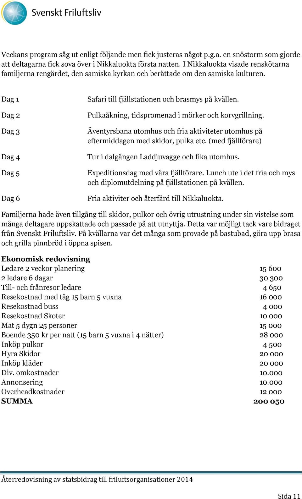 Pulkaåkning, tidspromenad i mörker och korvgrillning. Äventyrsbana utomhus och fria aktiviteter utomhus på eftermiddagen med skidor, pulka etc.