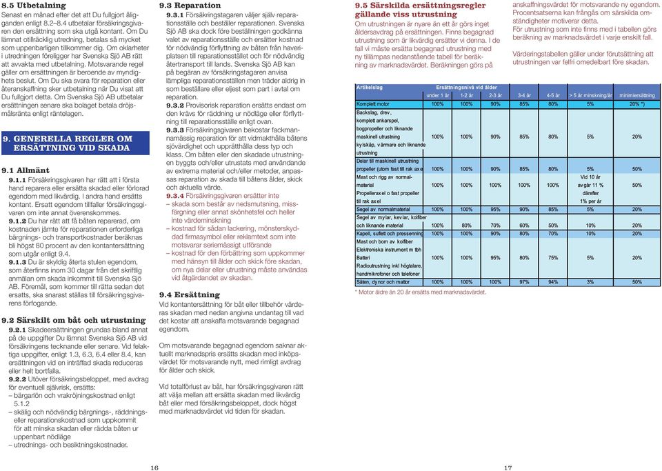 Motsvarande regel gäller om ersättningen är beroende av myndighets beslut. Om Du ska svara för reparation eller återanskaffning sker utbetalning när Du visat att Du fullgjort detta.