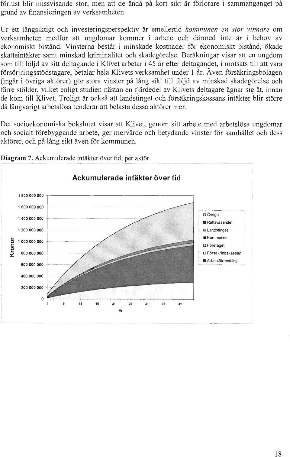 bistånd. Vinsterna består i minskade kostnader för ekonomiskt bistånd, ökade skatteintäkter samt minskad kriminalitet och skadegörelse.