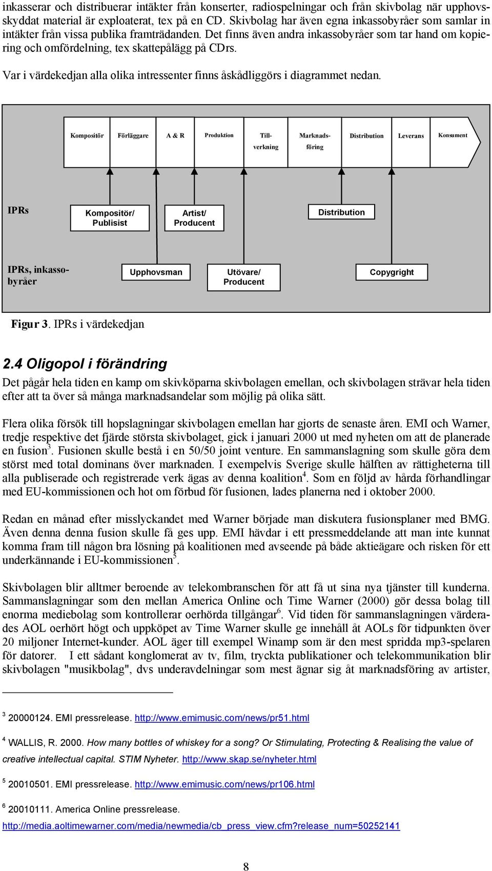 Var i värdekedjan alla olika intressenter finns åskådliggörs i diagrammet nedan.