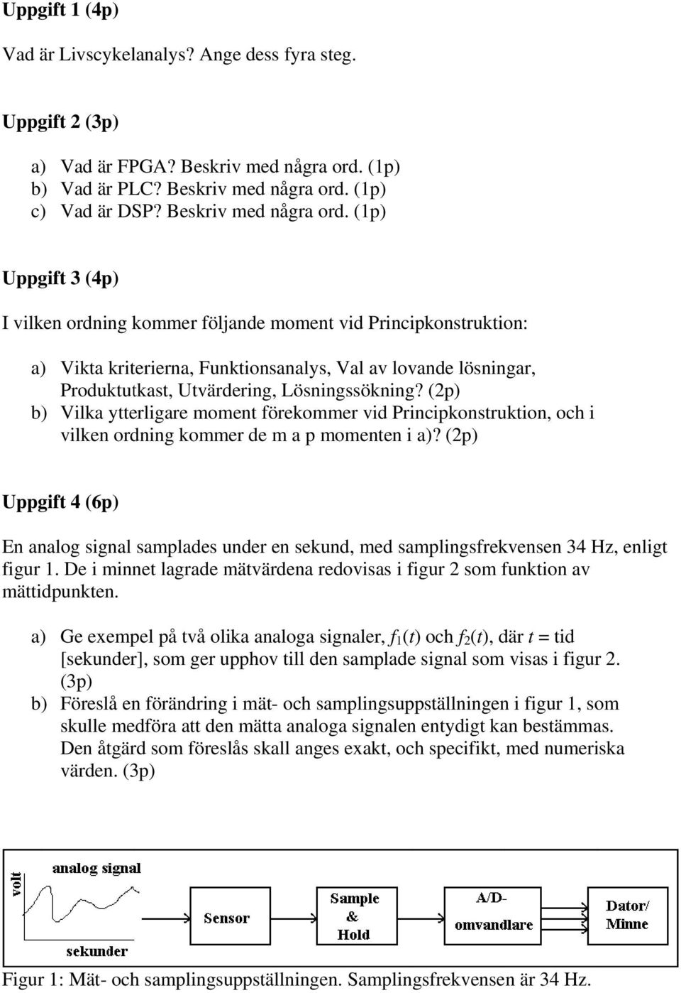 (1p) c) Vad är DSP? Beskriv med några ord.