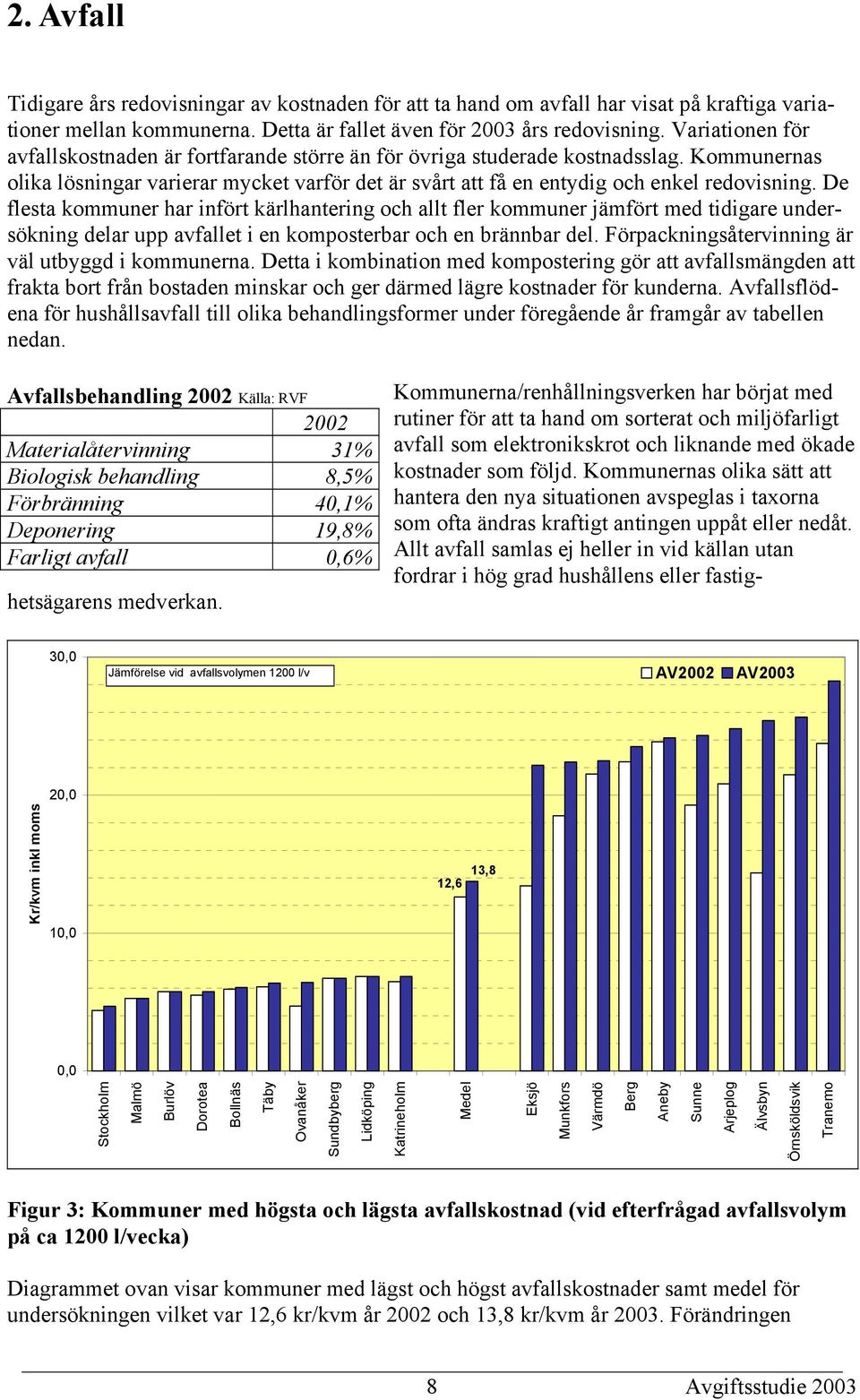 De flesta kommuner har infört kärlhantering och allt fler kommuner jämfört med tidigare undersökning delar upp avfallet i en komposterbar och en brännbar del.