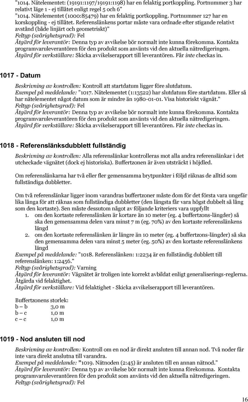 Referenslänkens portar måste vara ordnade efter stigande relativt avstånd (både linjärt och geometriskt) Åtgärd för leverantör: Denna typ av avvikelse bör normalt inte kunna förekomma.