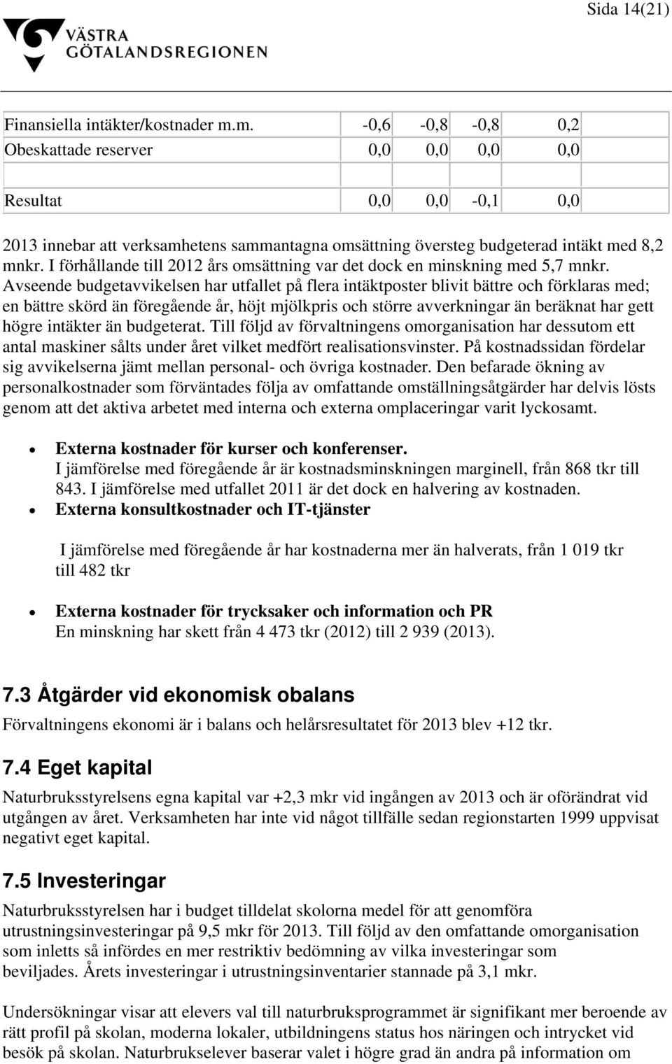 I förhållande till 2012 års omsättning var det dock en minskning med 5,7 mnkr.