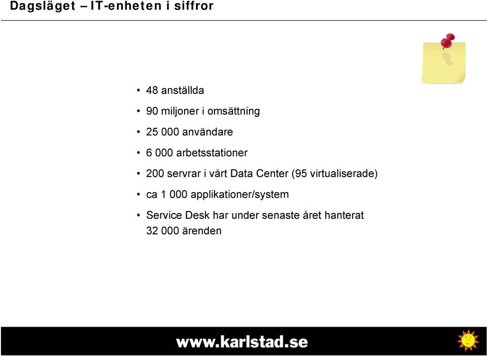 i vårt Data Center (95 virtualiserade) ca 1 000