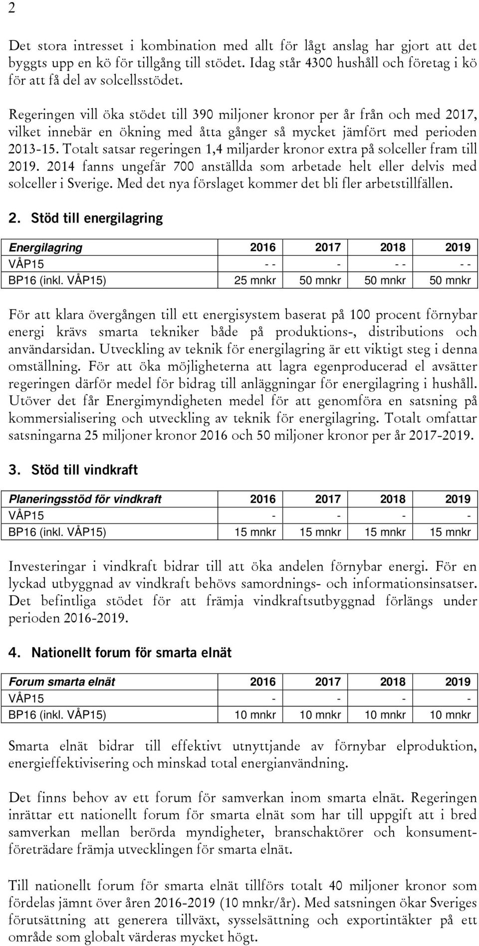 Totalt satsar regeringen 1,4 miljarder kronor extra på solceller fram till 2019. 2014 fanns ungefär 700 anställda som arbetade helt eller delvis med solceller i Sverige.