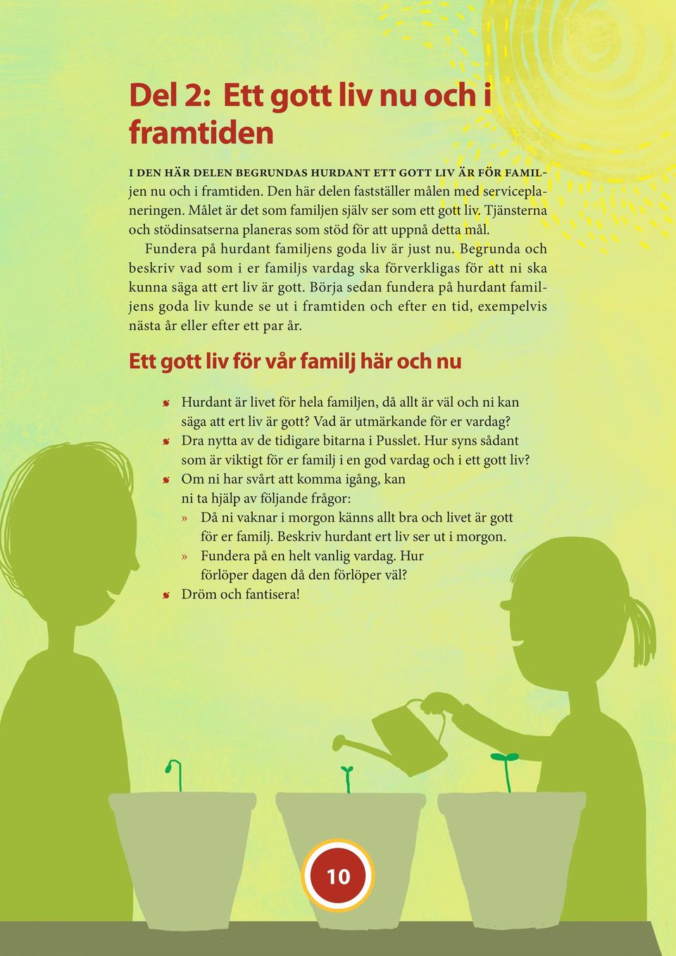 Begrunda och beskriv vad som i er familjs vardag ska förverkligas för att ni ska kunna säga att ert liv är gott.