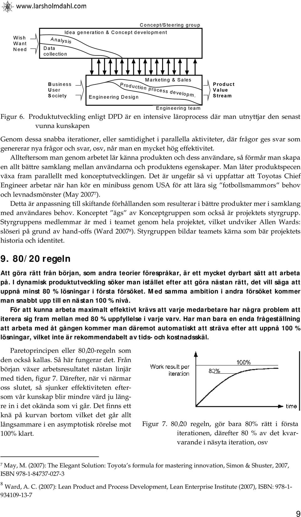 Produktutveckling enligt DPD är en intensive läroprocess där man utnyttjar den senast vunna kunskapen Genom dessa snabba iterationer, eller samtidighet i parallella aktiviteter, där frågor ges svar