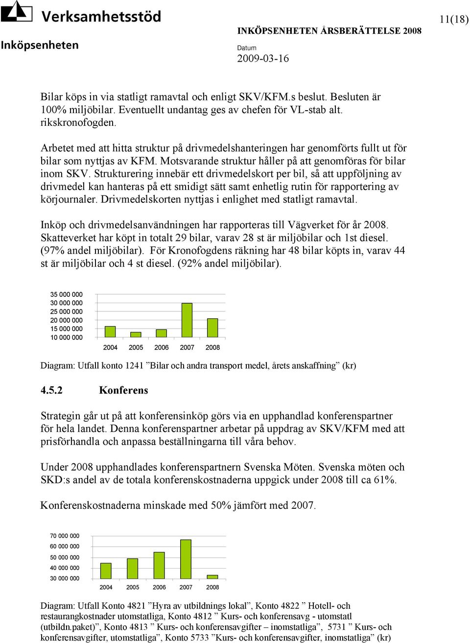 Strukturering innebär ett drivmedelskort per bil, så att uppföljning av drivmedel kan hanteras på ett smidigt sätt samt enhetlig rutin för rapportering av körjournaler.