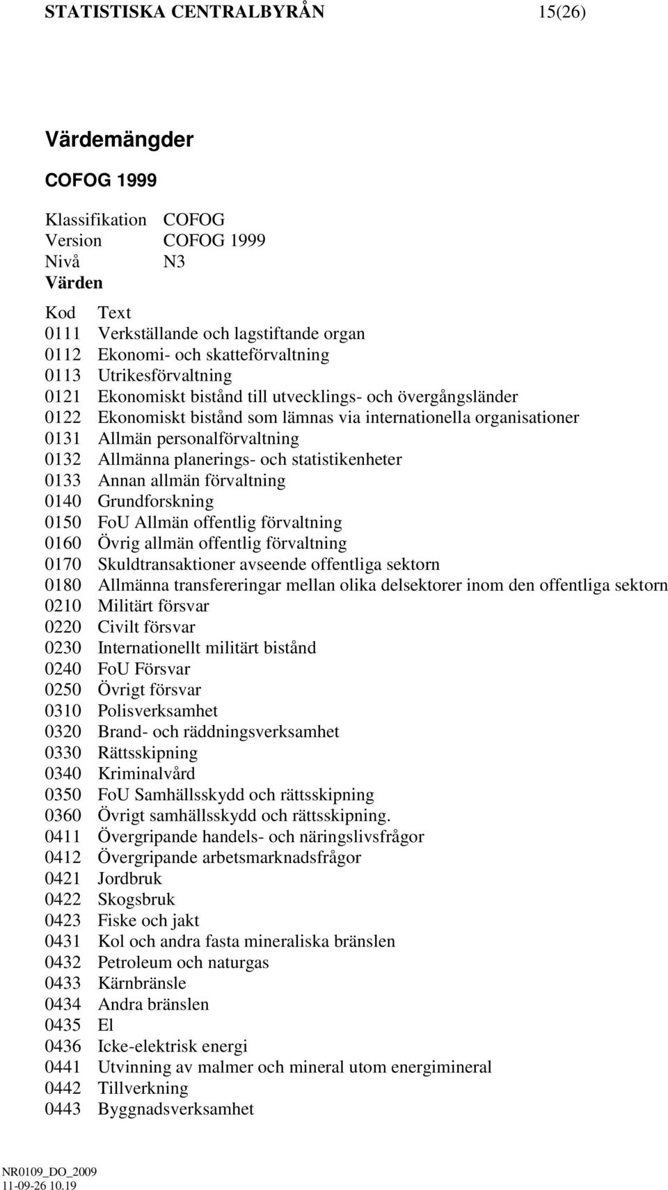 Allmänna planerings- och statistikenheter 0133 Annan allmän förvaltning 0140 Grundforskning 0150 FoU Allmän offentlig förvaltning 0160 Övrig allmän offentlig förvaltning 0170 Skuldtransaktioner