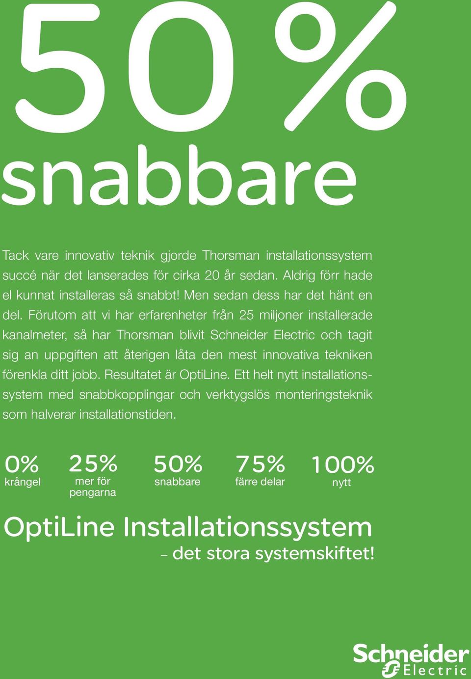 Förutom att vi har erfarenheter från 25 miljoner installerade kanalmeter, så har Thorsman blivit Schneider Electric och tagit sig an uppgiften att återigen låta den mest