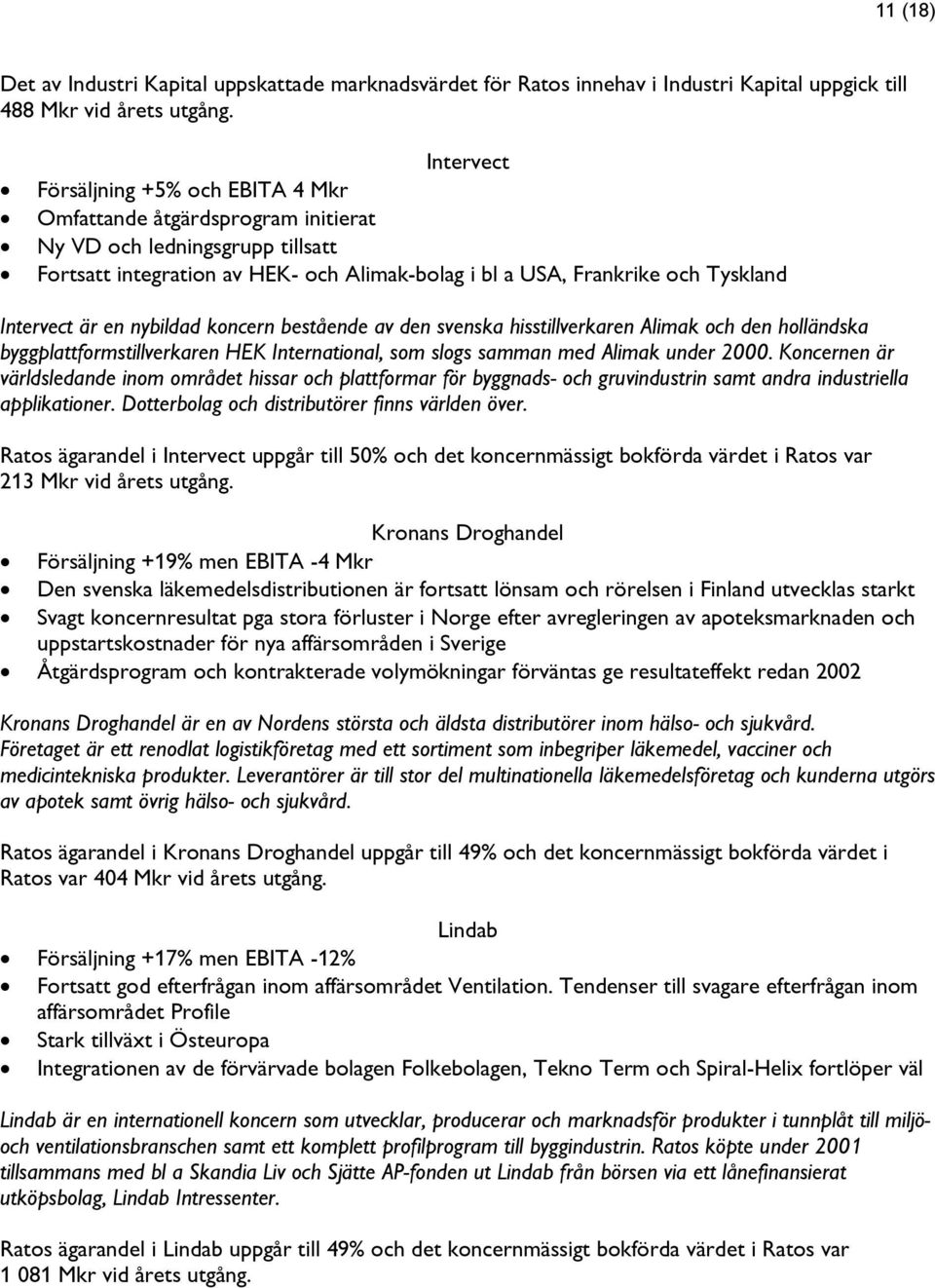 Intervect är en nybildad koncern bestående av den svenska hisstillverkaren Alimak och den holländska byggplattformstillverkaren HEK International, som slogs samman med Alimak under 2000.