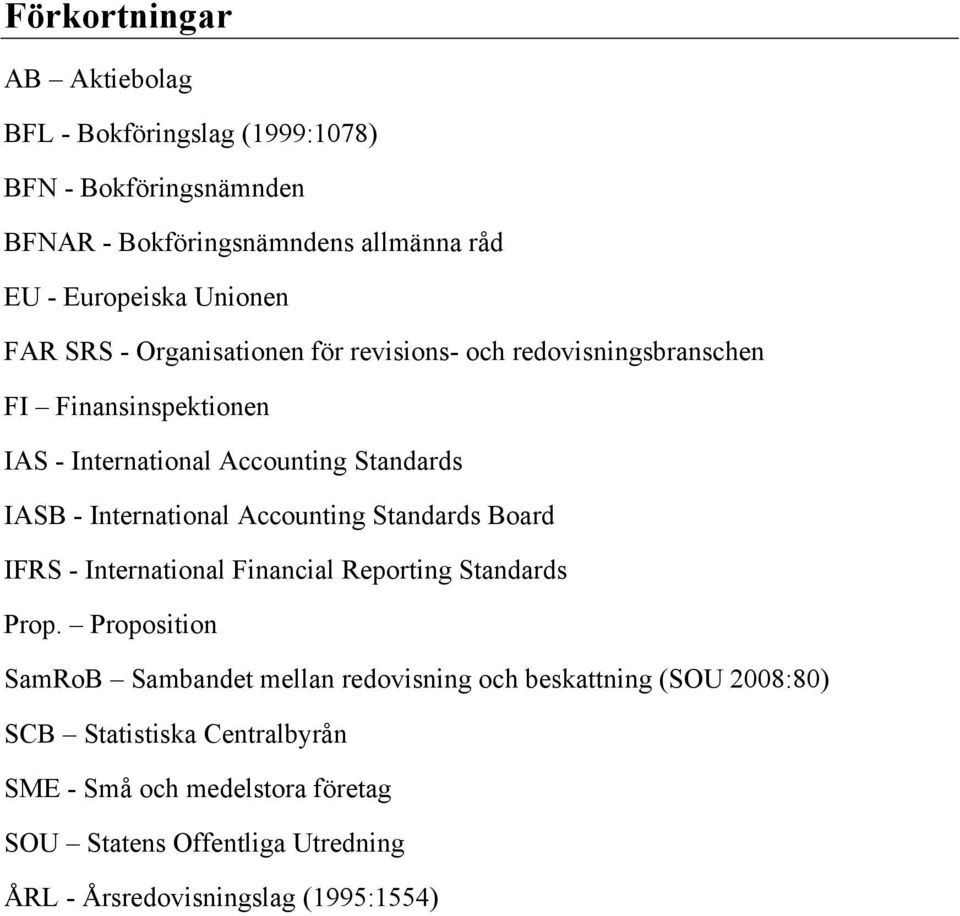 International Accounting Standards Board IFRS - International Financial Reporting Standards Prop.