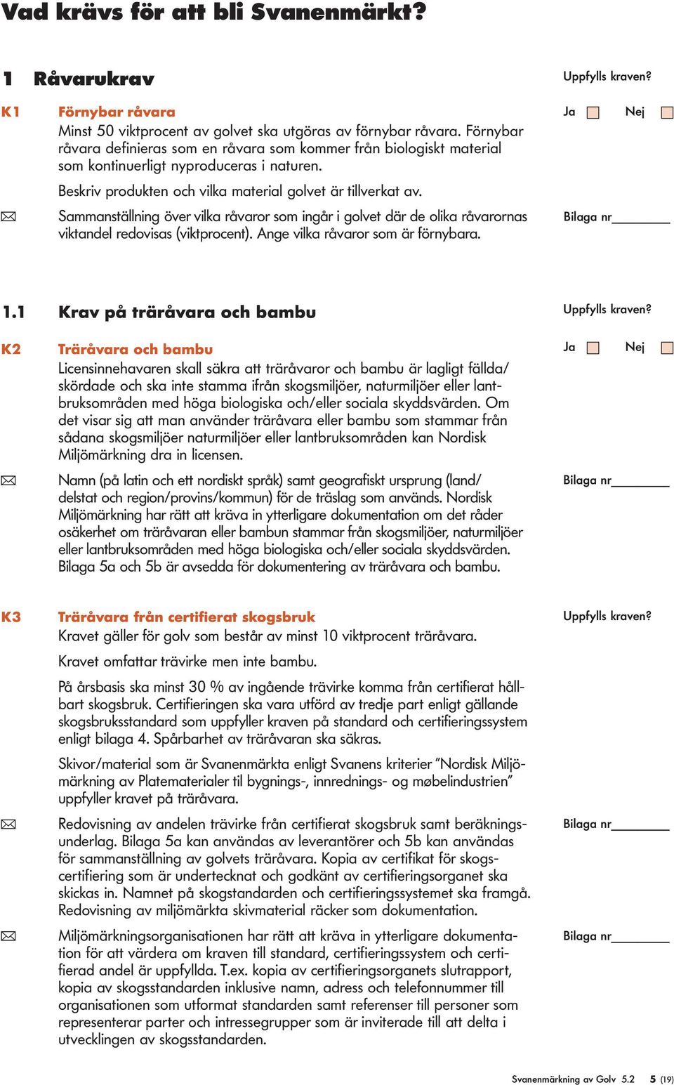 ( Sammanstäning över vika råvaror som ingår i govet där de oika råvarornas viktande redovisas (viktprocent). Ange vika råvaror som är förnybara. Uppfys kraven? 1.