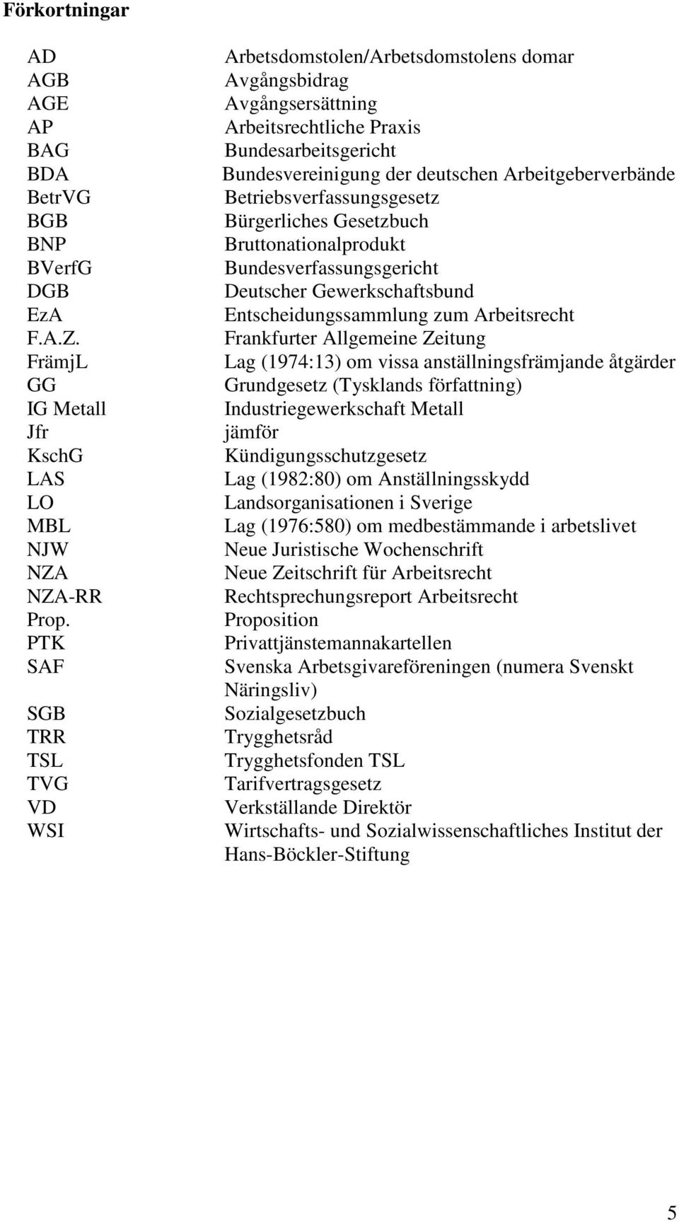 Betriebsverfassungsgesetz Bürgerliches Gesetzbuch Bruttonationalprodukt Bundesverfassungsgericht Deutscher Gewerkschaftsbund Entscheidungssammlung zum Arbeitsrecht Frankfurter Allgemeine Zeitung Lag