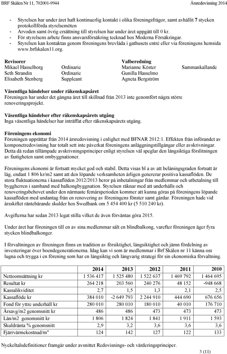 - Styrelsen kan kontaktas genom föreningens brevlåda i gathusets entré eller via föreningens hemsida www.brfskalen11.org.