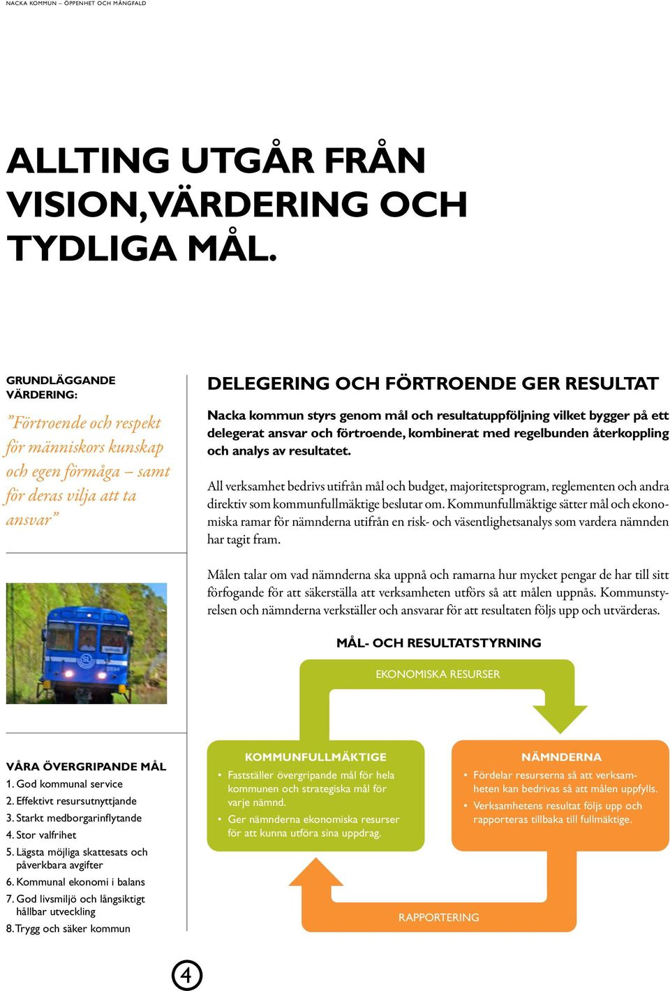 resultatuppföljning vilket bygger på ett delegerat ansvar och förtroende, kombinerat med regelbunden återkoppling och analys av resultatet.