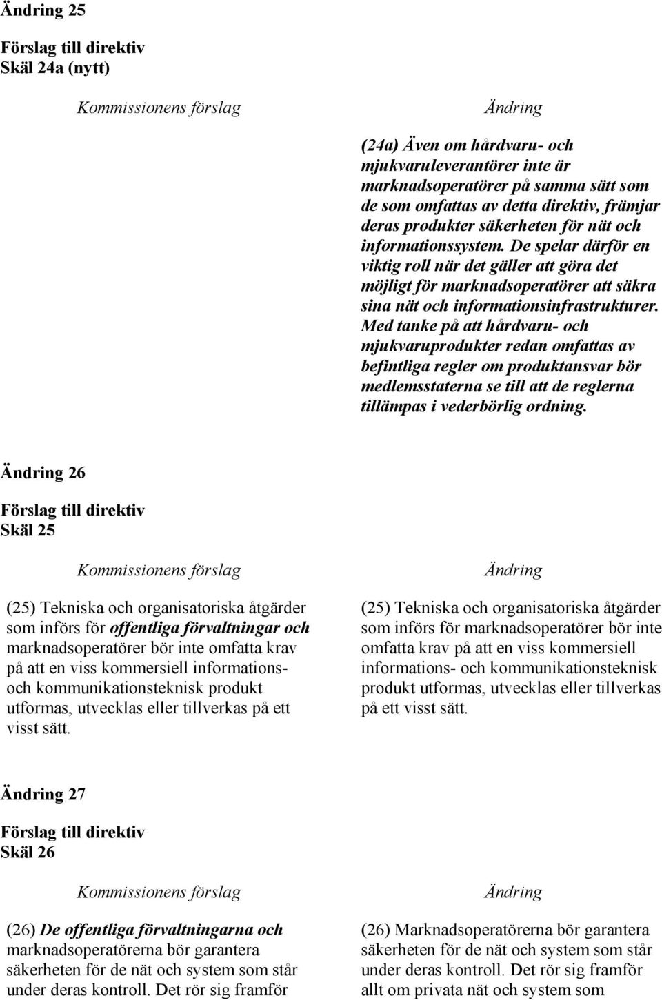 Med tanke på att hårdvaru- och mjukvaruprodukter redan omfattas av befintliga regler om produktansvar bör medlemsstaterna se till att de reglerna tillämpas i vederbörlig ordning.