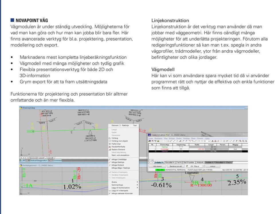 utsättningsdata Funktionerna för projektering och presentation blir alltmer omfattande och än mer flexibla.