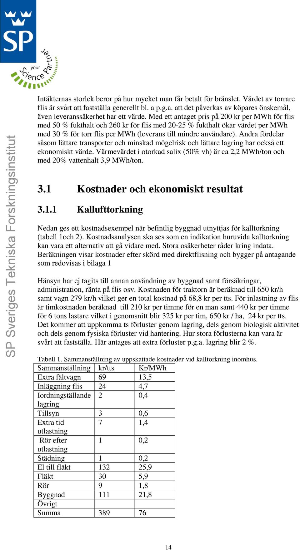 Andra fördelar såsom lättare transporter och minskad mögelrisk och lättare lagring har också ett ekonomiskt värde.