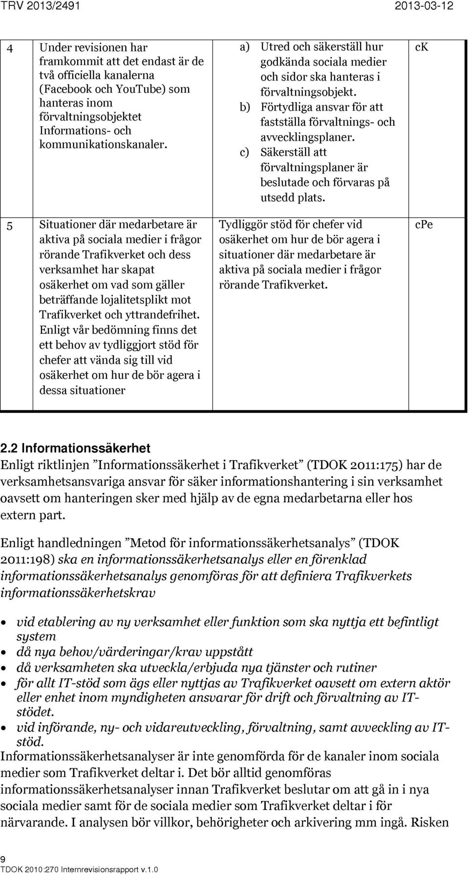 Situationer där medarbetare är aktiva på sociala medier i frågor rörande Trafikverket och dess verksamhet har skapat osäkerhet om vad som gäller beträffande lojalitetsplikt mot Trafikverket och