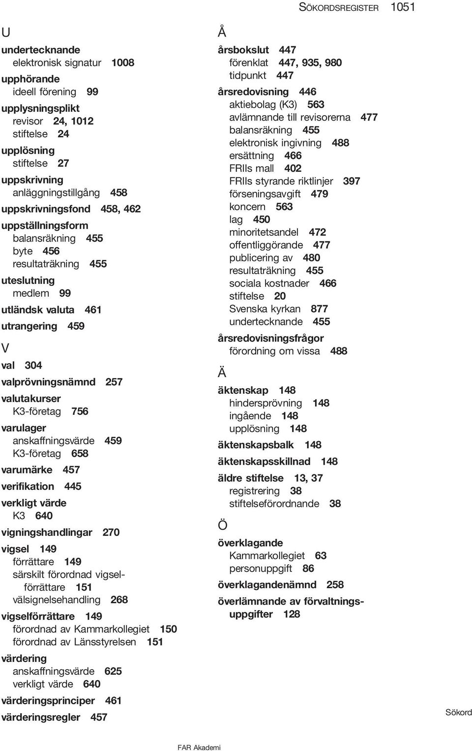 varulager anskaffningsvärde 459 K3-företag 658 varumärke 457 verifikation 445 verkligt värde K3 640 vigningshandlingar 270 vigsel 149 förrättare 149 särskilt förordnad vigselförrättare 151