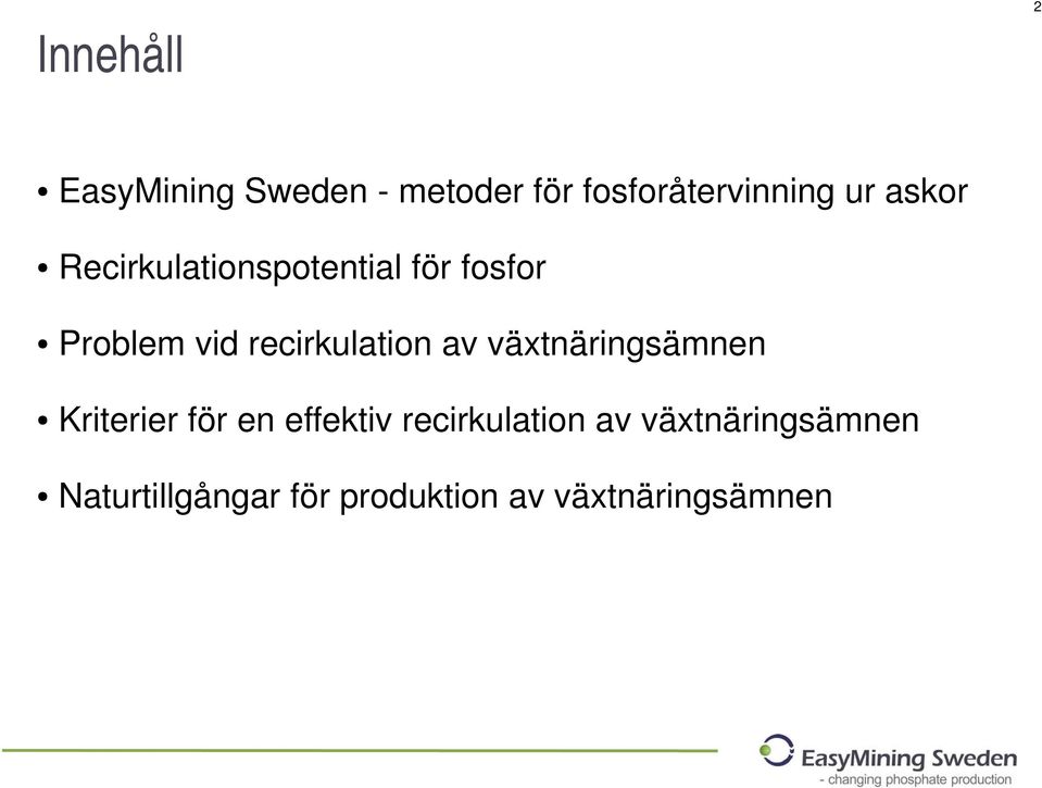 recirkulation av växtnäringsämnen Kriterier för en effektiv