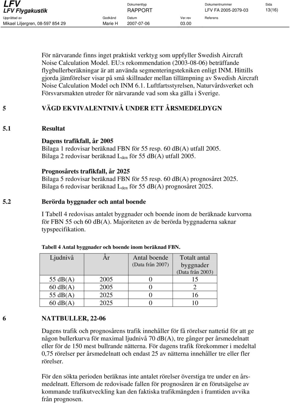 Hittills gjorda jämförelser visar på små skillnader mellan tillämpning av Swedish Aircraft Noise Calculation Model och INM 6.1.