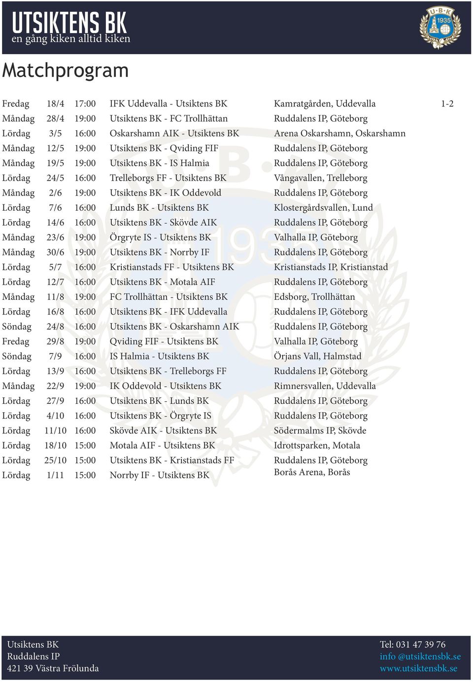 Kristianstads FF - Kristianstads IP, Kristianstad /7 6: - Motala AIF /8 9: FC Trollhättan - Edsborg, Trollhättan 6/8 6: - IFK Uddevalla Söndag 4/8 6: - Oskarshamn AIK Fredag 9/8 9: Qviding FIF -