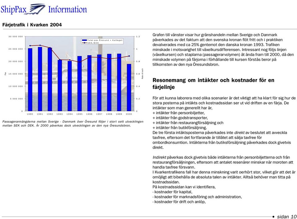 1993. Trafiken minskade i motsvarighet till växelkursdifferensen.