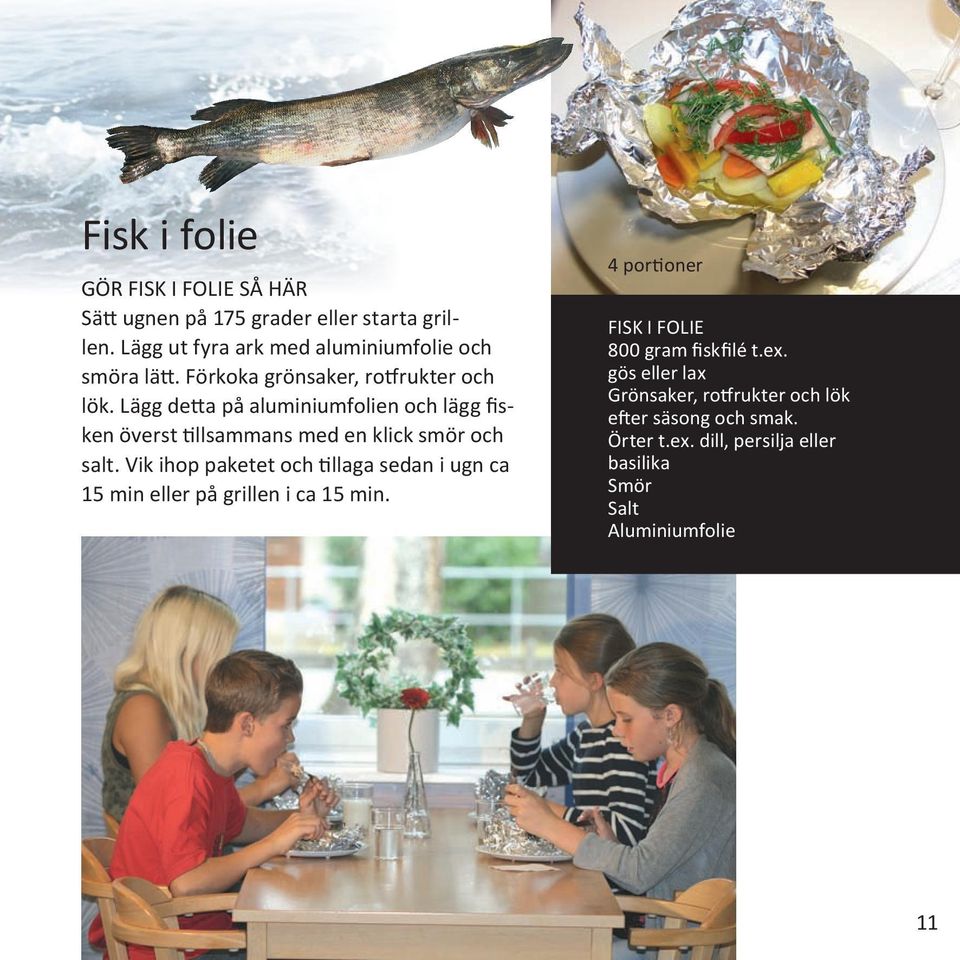 Lägg detta på aluminiumfolien och lägg fisken överst tillsammans med en klick smör och salt.